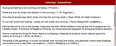 Quotations for winning